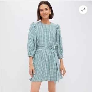 Pomander Place Green Gingham Seersucker Cordelia Dress